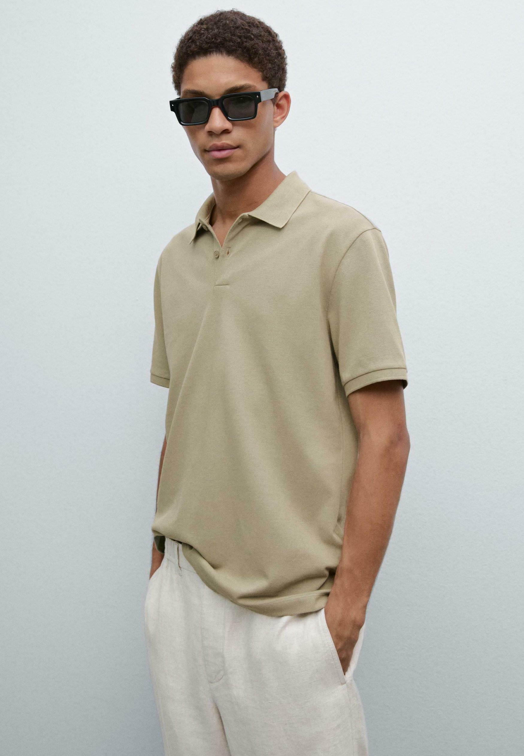 Massimo Dutti MICRO TEXTURED PIQUÉ POLO NECK - Polo shirt