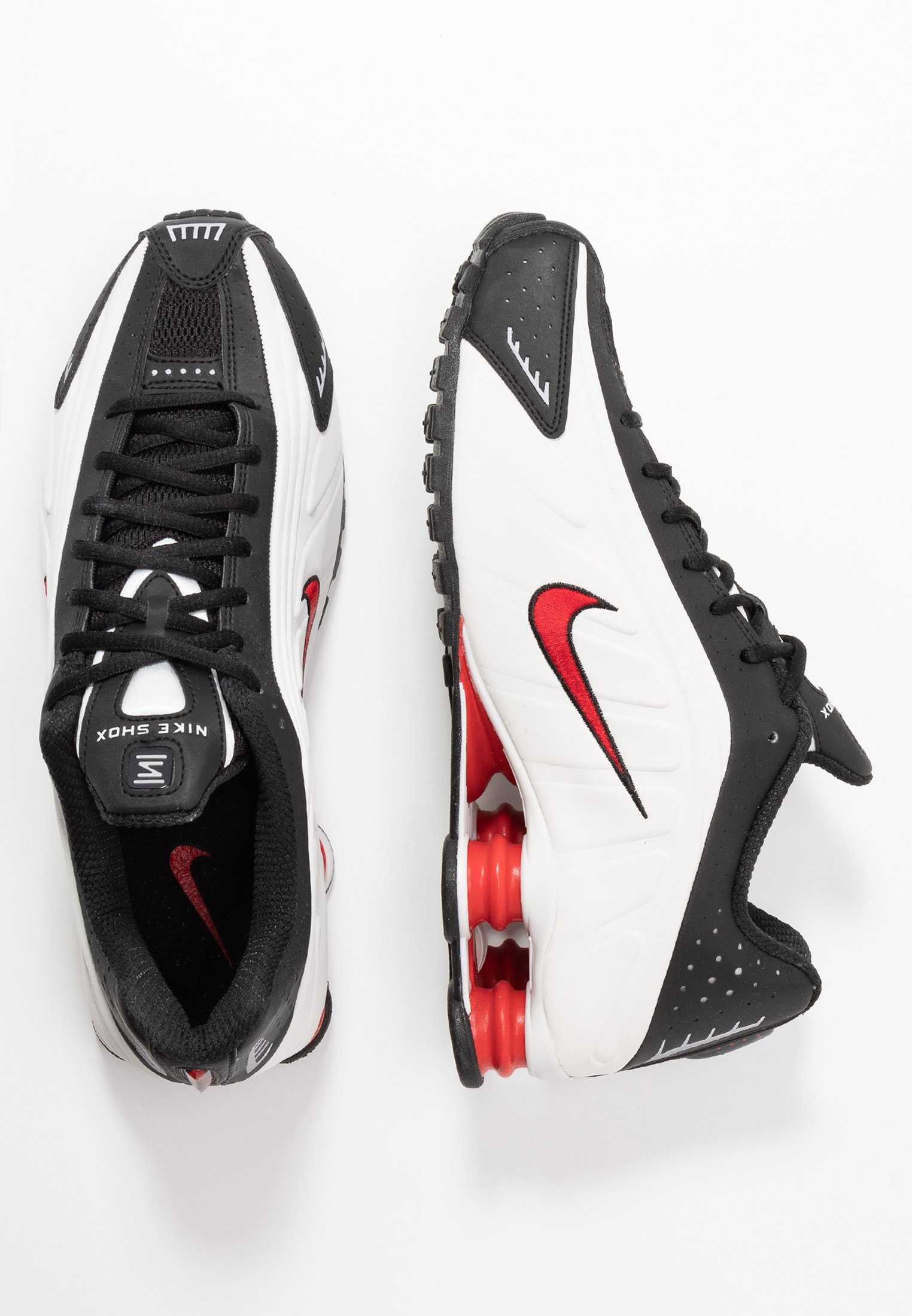 nike shox r4 platinum tint university red black