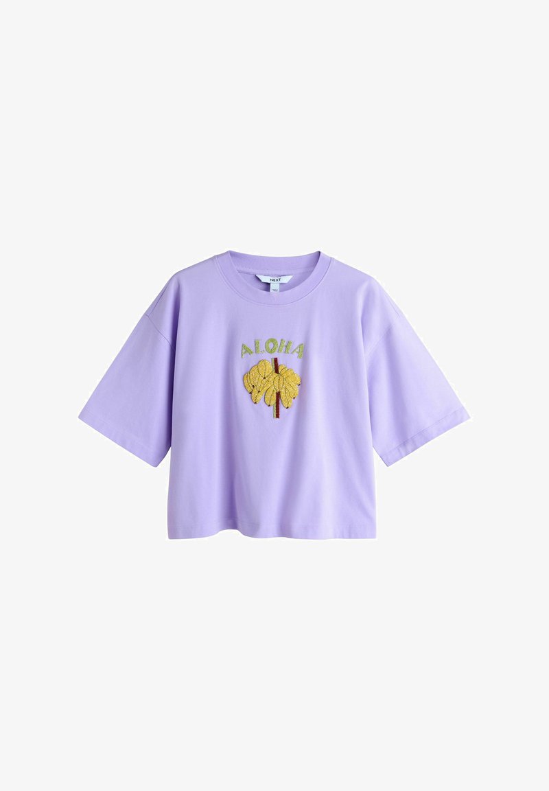 Next ALOHA SPARKLE SHORT SLEEVE CREW NECK - Print T-shirt - purple