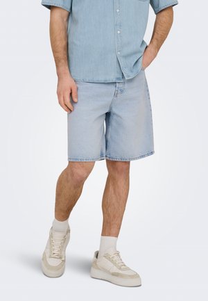 Only & Sons, ONSFIVE BAGGY - Kratke hlače od trapera - light blue denim