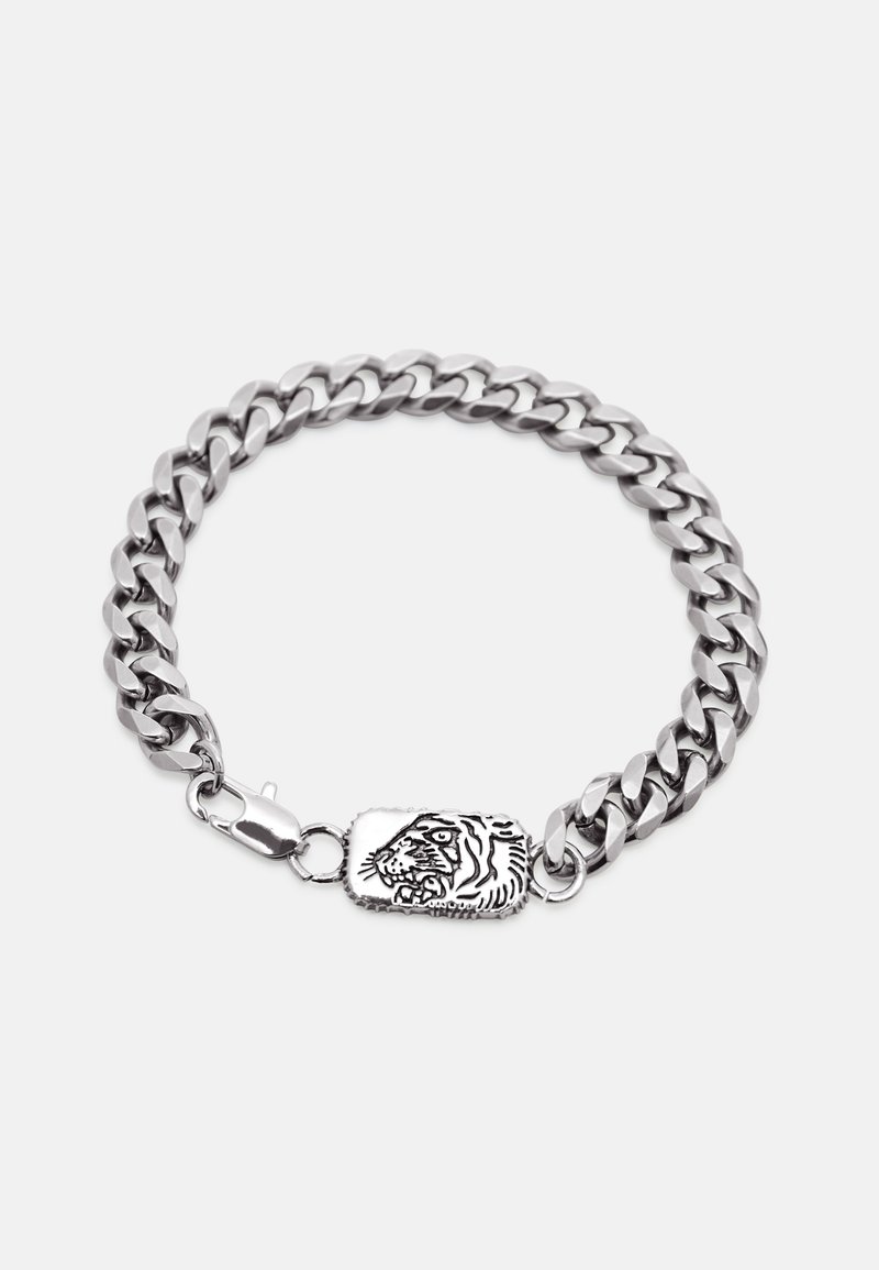 Ed Hardy TIGER SHAPE LOZENGE CHAIN UNISEX - Bracelet - silver-coloured ...