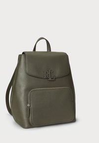 Lauren Ralph Lauren PEBBLED LEATHER MEDIUM CAMERYN BACKPACK - Laisvalaikio kuprinė - dark olive