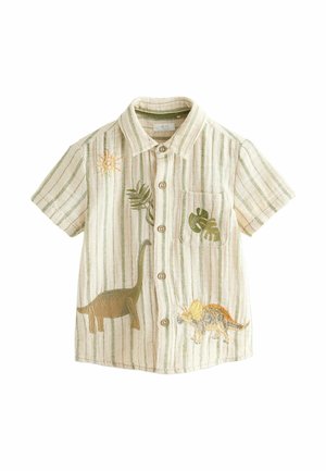 REGULAR FIT - SHORT SLEEVE - Marškiniai - ecru striped dino