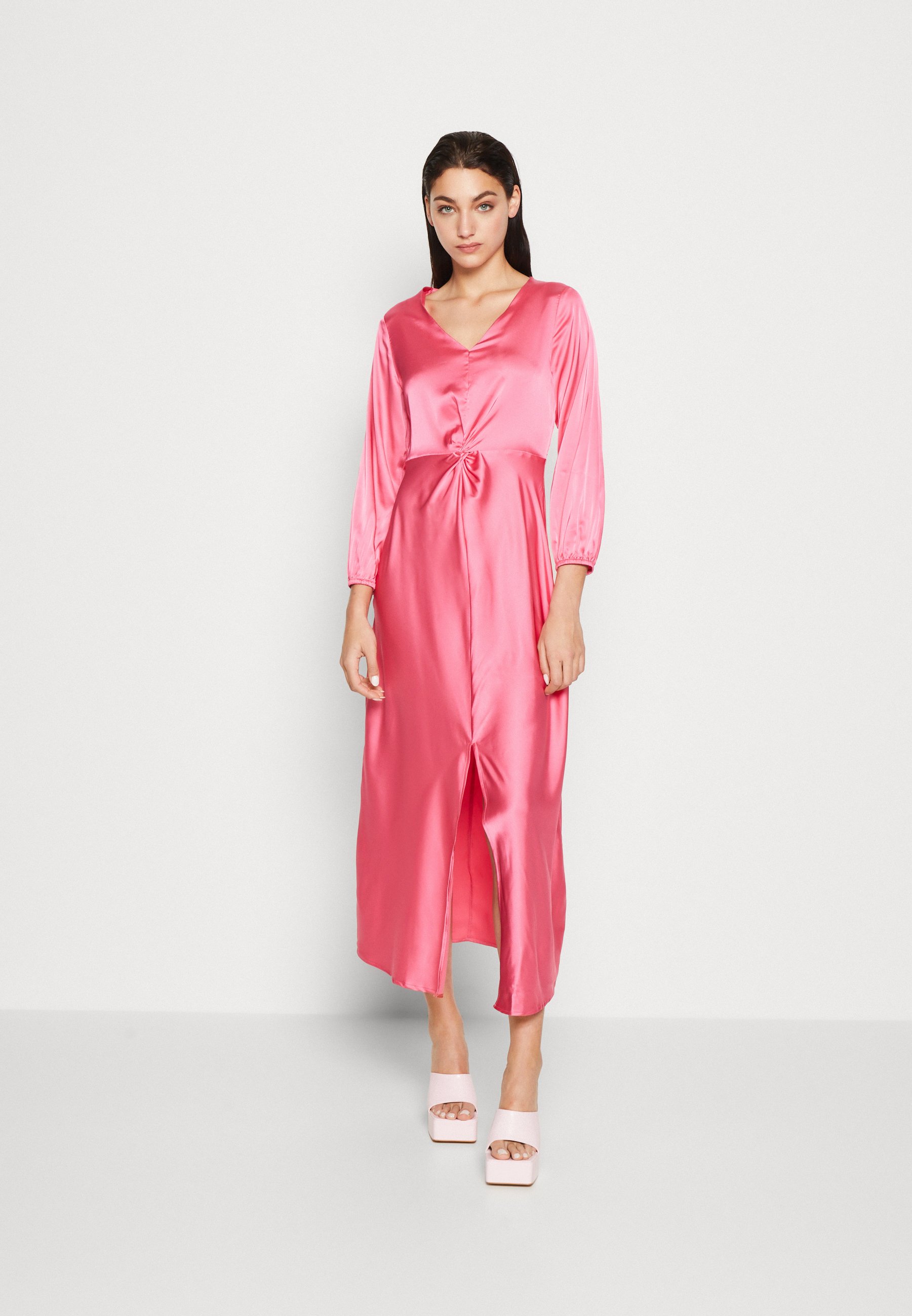 monki satin dress Monki satin printed lace mini dress in black