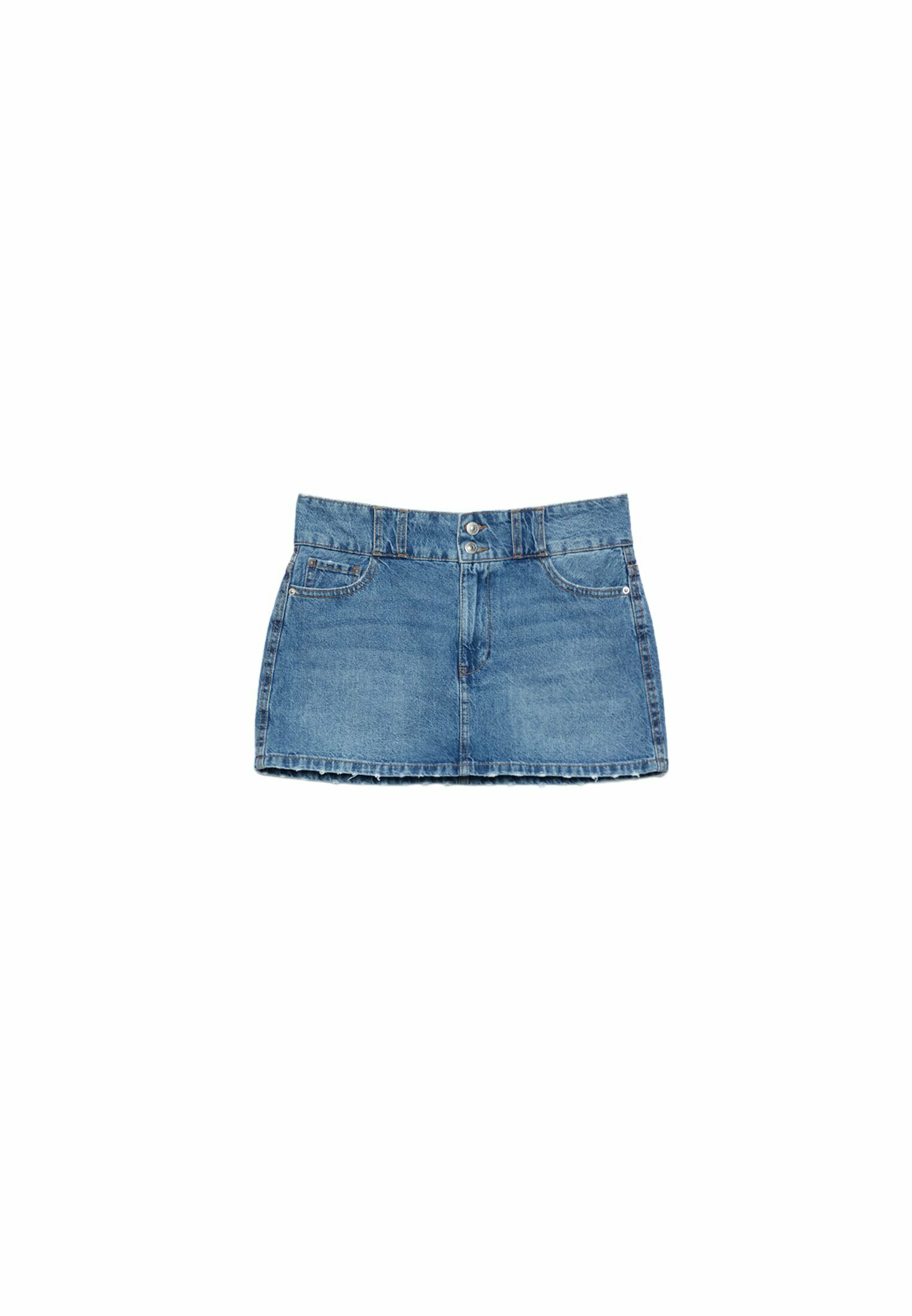 Stradivarius Gonna di jeans - mottled royal blue/blu reale screziato -  Zalando