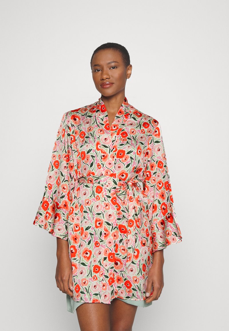 Hunkemöller KIMONO SATIN FUNKY FLORAL Dressing gown pink Zalando.ie