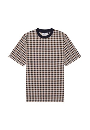 Aquascutum, AQUASCUTUM SHIRT ACTIVE CLUB CHECK T-SHIRT - T-shirt print - navy