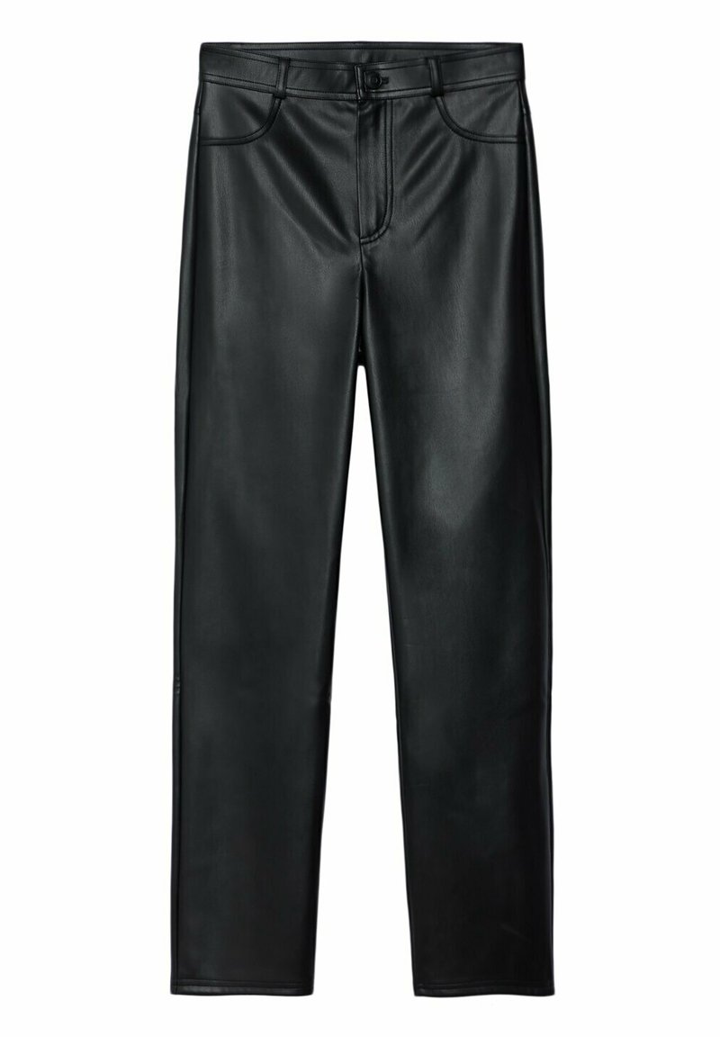 Leather Effect Leather Jeans Stradivarius Wide-leg Leather Effect