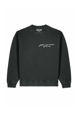 FOLLOW YOUR HEART EMBROIDERY  - Sweatshirt - washed black