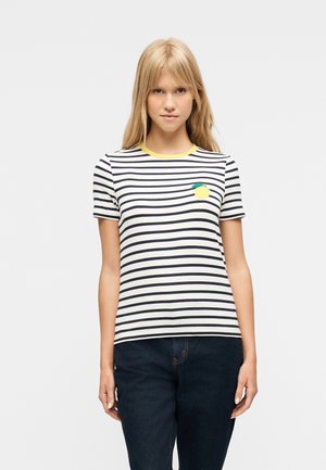 HEART LIFE TEE - T-shirt con stampa - cloud dancer/night sky