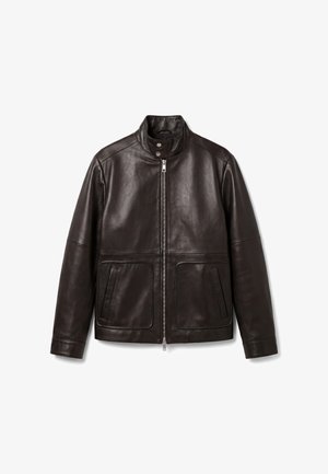Calvin Klein, HARRINGTON UNISEX - Veste en cuir - black