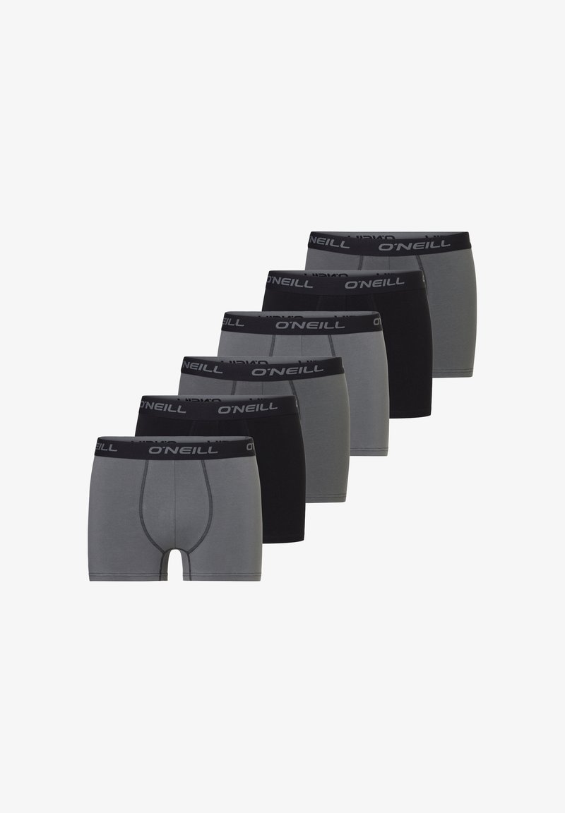 Mannen boxershorts in een verpakking van zes, met verschillende tinten grijs en zwart. Zachte katoenmix, met een O'Neill-logo op de tailleband.
