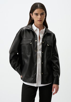 Jimmy Key Imitatieleren jas - black