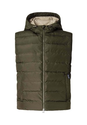 Façonnable QUILTED HOOD - Bodywarmer - khaki green