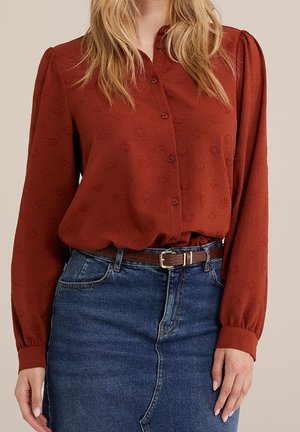 Hemdbluse - mottled brown