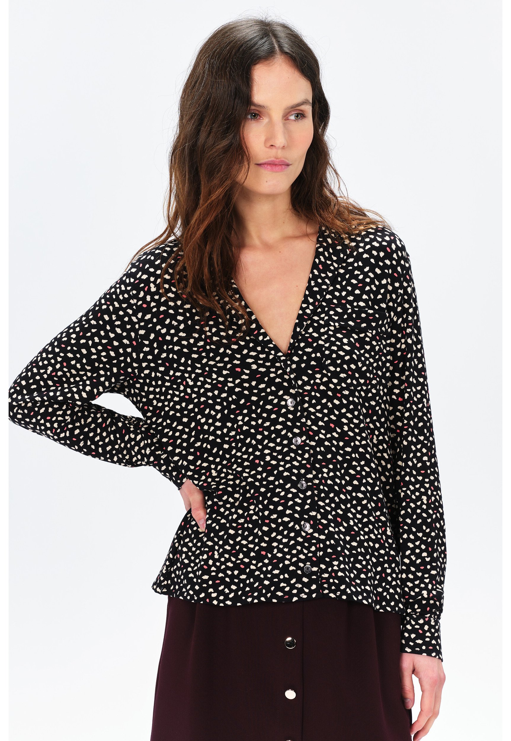 Caroll Camicia Da Donna Tamare - Maniche Lunghe, Scollo A V E Vestibilità Dritta