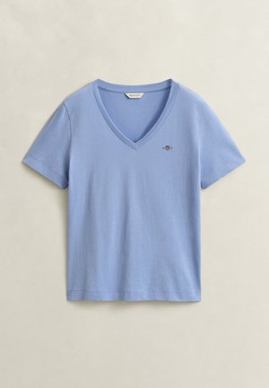 GANT, SHIELD V-NECK T-SHIRT - Camiseta básica - misty lavender