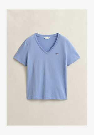 GANT, SHIELD V-NECK T-SHIRT - Camiseta básica - misty lavender
