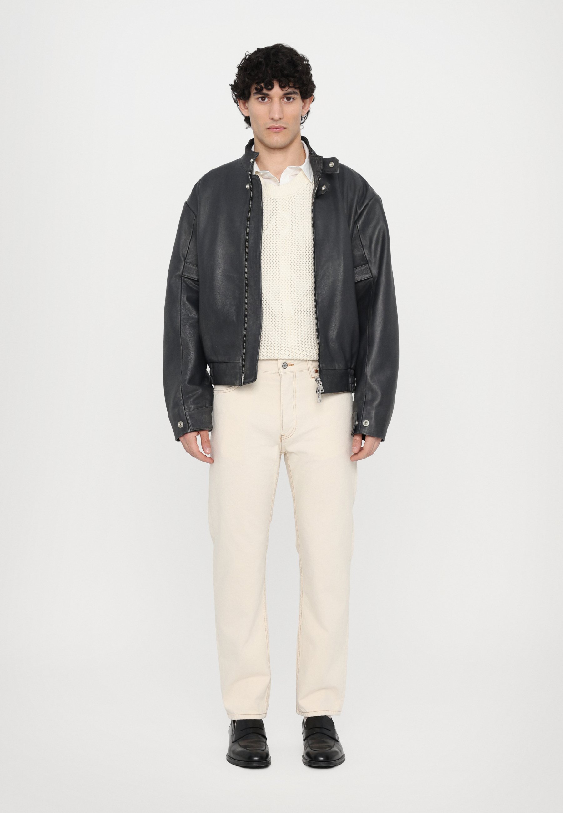 【激レア】Won Hundred black レザージャケット Won Hundred CONAN - Leather jacket - black - Zalando.co.uk