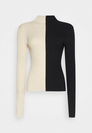 ONLY Tall, ONLBLOCK HIGH NECK  - Strickpullover - beige/black