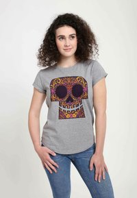 Henry Tiger COCO PAPER CUT COCO - Triko s potiskem - melange grey