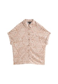 TRIANGLE PRINT SHORT SLEEVE RESORT - Overhemdblouse - camel