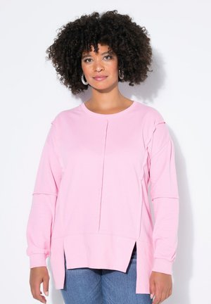 SWEATSHIRT, LOOSE FIT, ZIERNÄHTE, SAUM-CUTOUT - Sudadera - pink