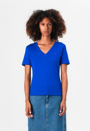 SLIM CODY V NECK - Lihtne T-särk - blue