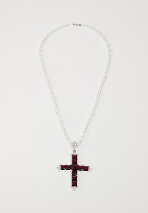 DIANA CROSS NECKLACE UNISEX - Ketting - white/red