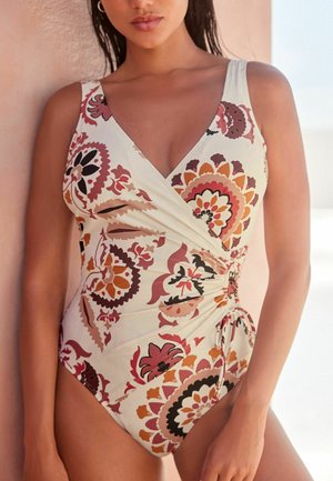 Next RUCHED SIDE SHAPE ENHANCING  - Baddräkt - cream pink floral