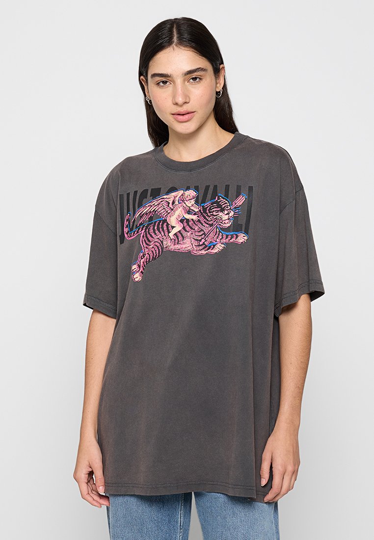 Just Cavalli T-shirt print donkergrijs