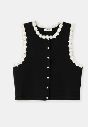 sandro CARDIGAN SANS MANCHE DETAIL GIRLY - Vest - noir