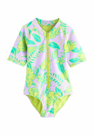 REGULAR FIT - SHORT SLEEVED - Peldkostīms - lilac purple tropical