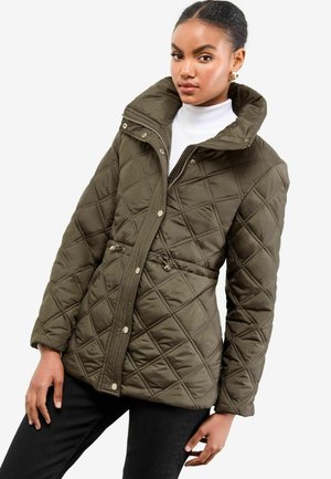REGULAR FIT SHORT FUNNEL NECK QUILTED  - Žieminė striukė - olive green