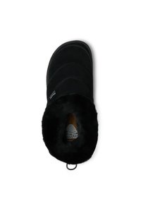 Scarpa nera slip-on con fodera in morbida pelliccia, tomaia in suede e forma arrotondata. Caratterizzata da una suola testurizzata e un inserto per una facile calzata.