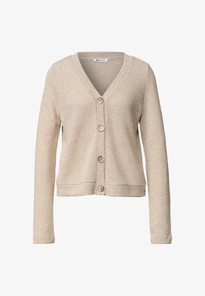 Street One, LANGARM JACKE IM STRICK-LOOK MIT GLITZER - Cardigan - clay sand
