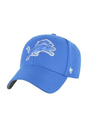 Blaues Baseballcap mit gesticktem, springendem Löwen-Logo auf der Vorderseite und kleinem „'47“-Logo an der Seite.