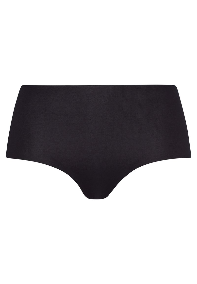 Cotone nero a vita alta realizzato in materiale morbido, caratterizzato da una texture liscia e un design classico per una vestibilità e copertura confortevoli.