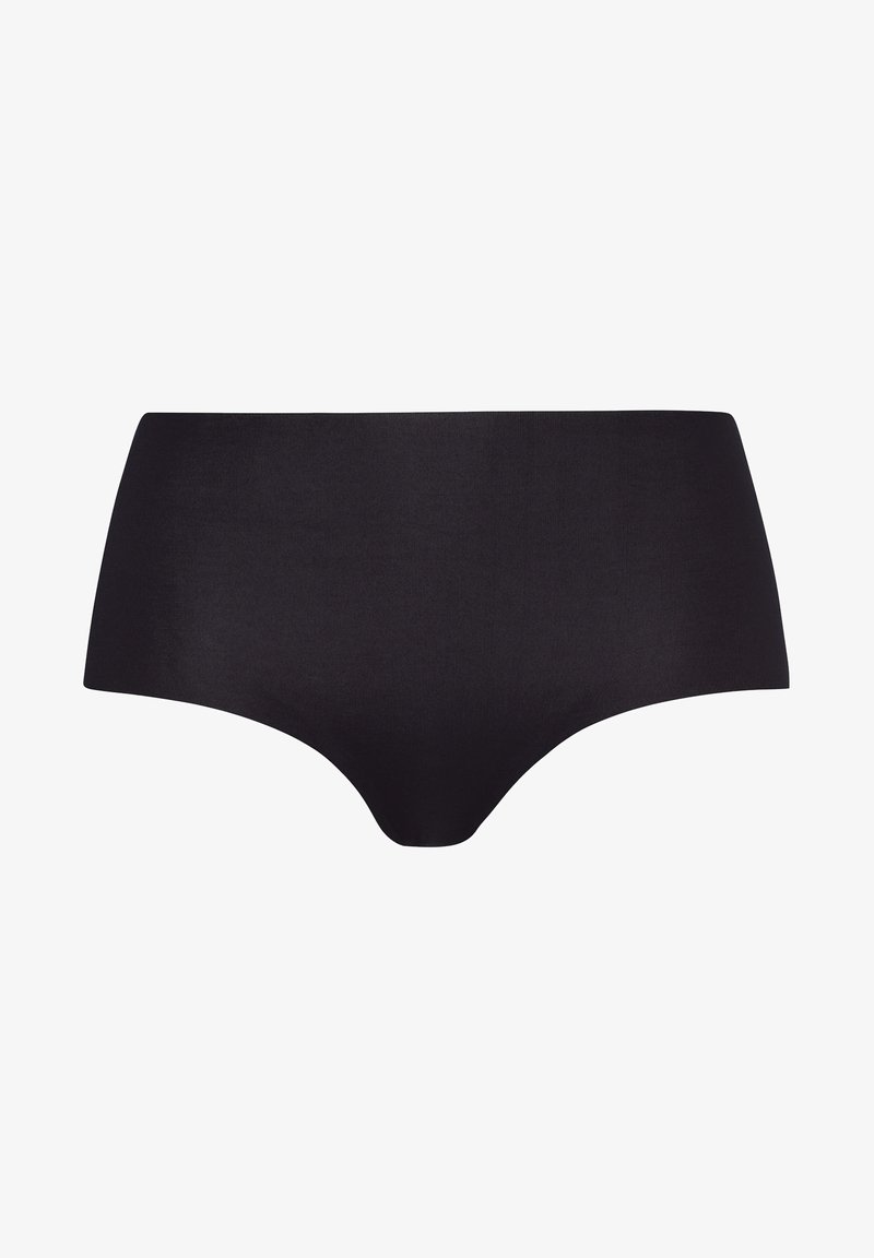 Cotone nero a vita alta realizzato in materiale morbido, caratterizzato da una texture liscia e un design classico per una vestibilità e copertura confortevoli.