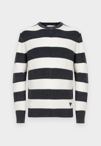 HERBIE RIBBED WASHED SWEATE - Neule - smart blue/salt white