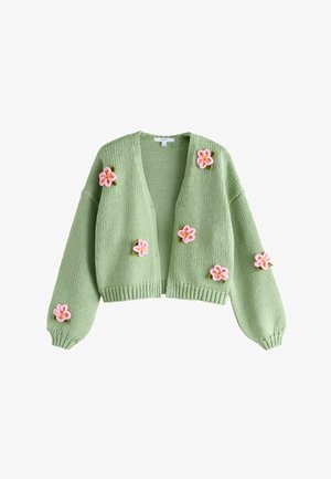 Next, Strickjacke - mint green d pink flowers
