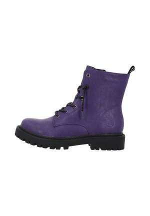 Enkellaarsjes met plateauzool - violett/schwarz