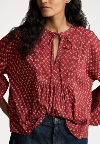 Polo Ralph Lauren COTTON GAUZE TIE NECK BLOUSE - Blouse - woodblock