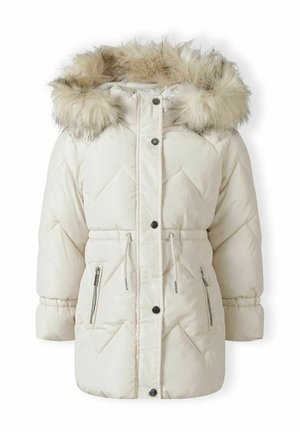 QUILTED FUR FAUX HOODED - Winterjacke - stone
