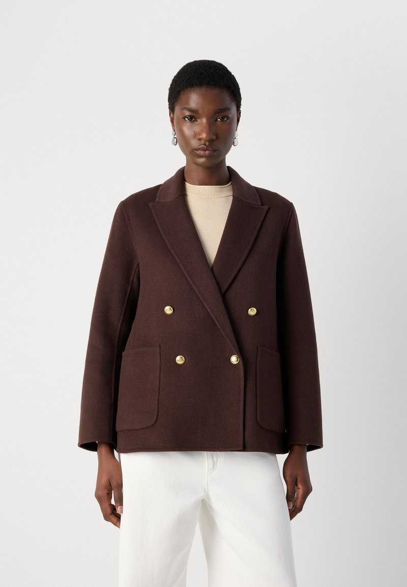 Blazer Femme GANT Taille 40 - Marron - Laine Avec Patchs Coudes - Style Britannique