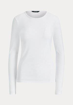 Lauren Ralph Lauren, STRETCH COTTON LONG-SLEEVE TEE - Блуза с дълги ръкави - white
