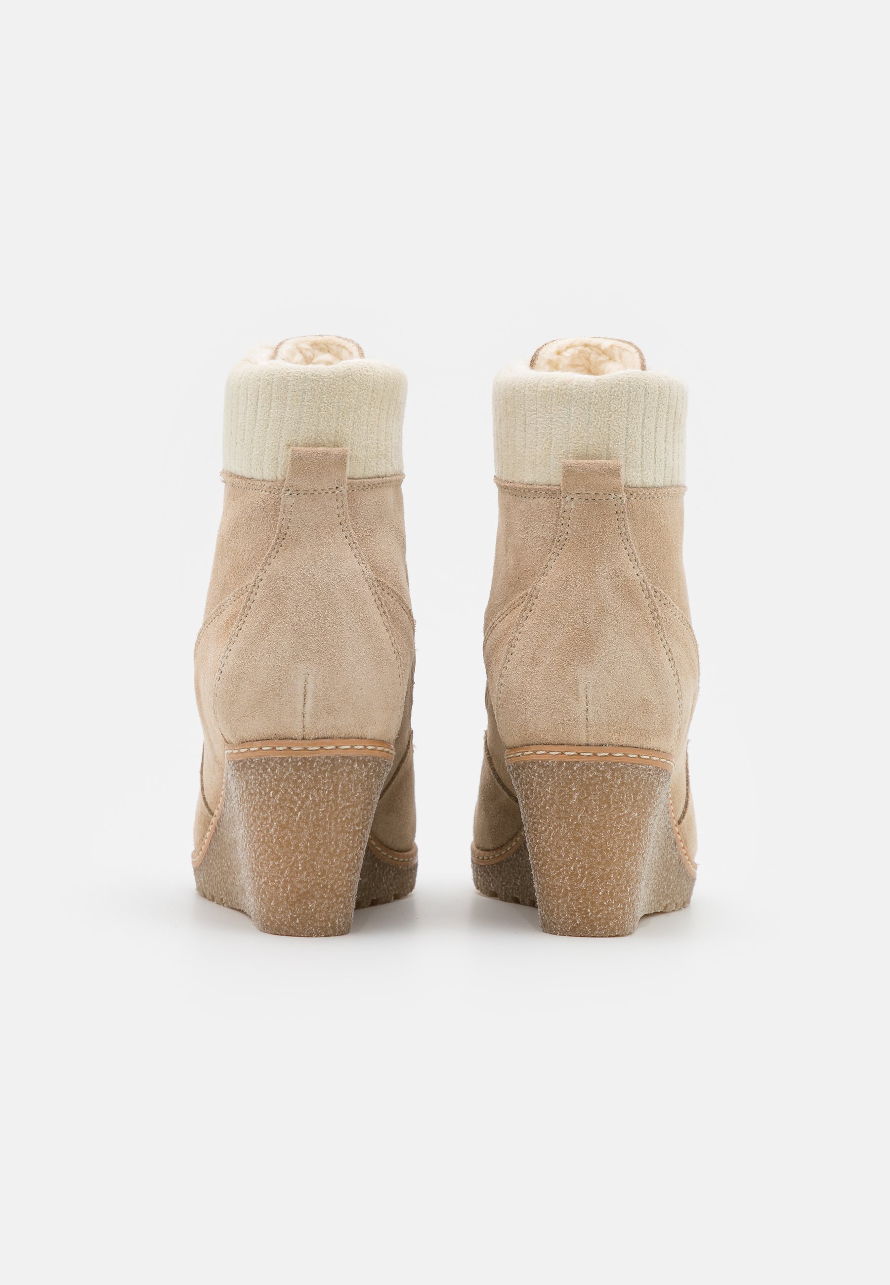 Anna Field LEATHER WINTER BOOT - Enkellaarsjes met sleehak - camel -  Zalando.be