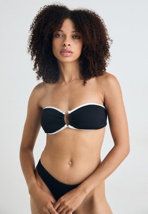 BEACH BOUND RING FRONT BANDEAU - Bikini top - black