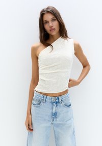 TEXTURED ASYMMETRIC - Blouse - beige