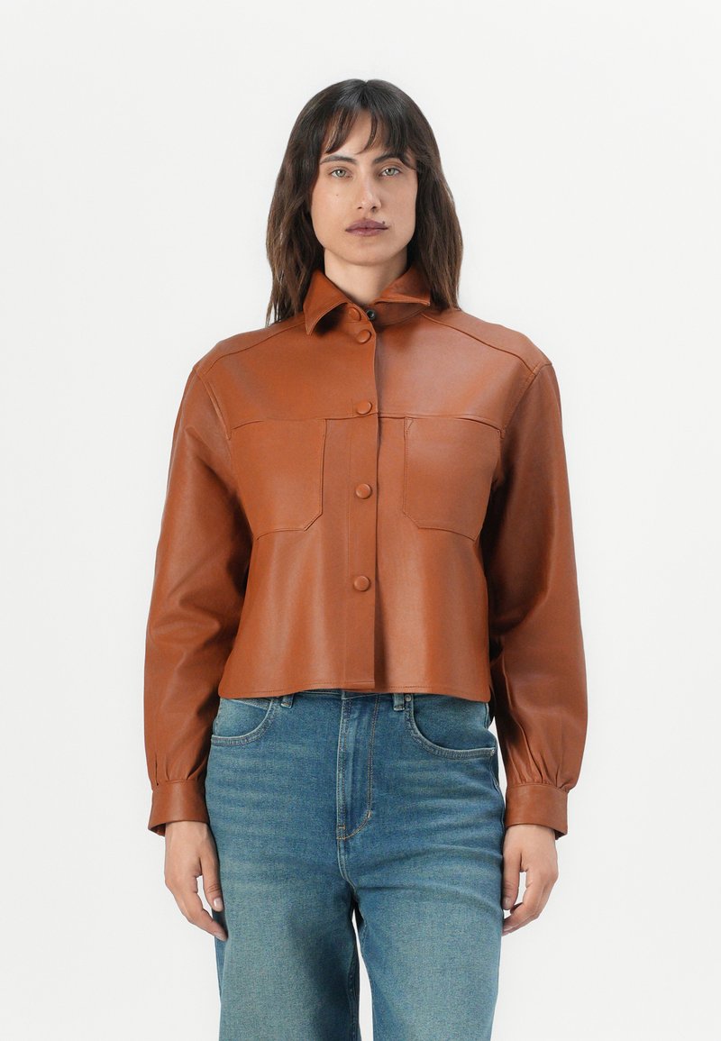 Stella Nova Leren jas cognac Stella Nova Leren jas cognac